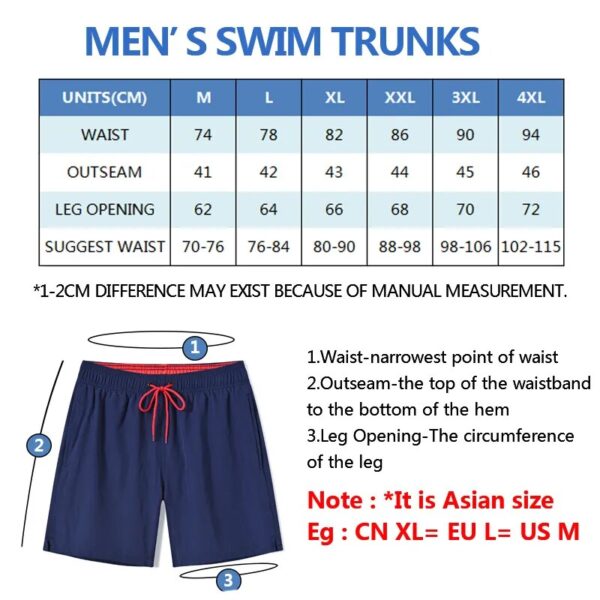 Escatch Brand 2023 Men's Stretch Swim Trunks Quick Dry Beach Shorts With Zipper Pockets and Mesh Lining - Image 6