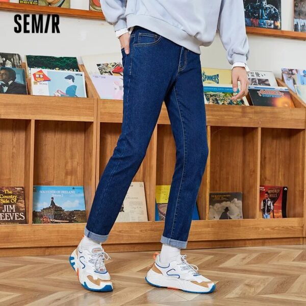 SEMIR Jeans Men Solid Retro Hong Kong Style Slim Feet Man New Washed Demin Pants Trend Ins - Image 3