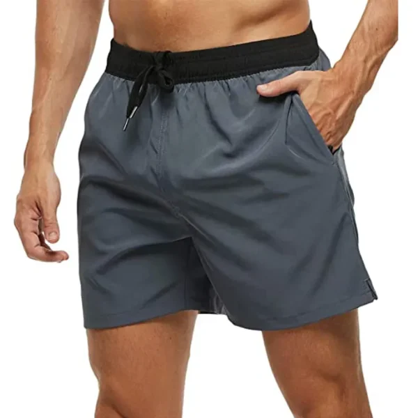 Fashion Beach Shorts Elastic Closure Men's Swim Trunks Quick Dry Beach Shorts With Zipper Pockets - Image 15