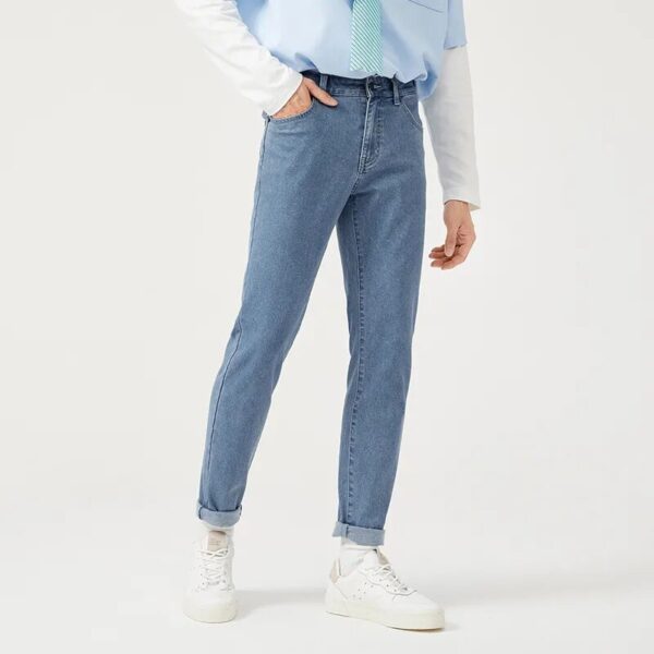 SEMIR Jeans Men Solid Retro Hong Kong Style Slim Feet Man New Washed Demin Pants Trend Ins - Image 5