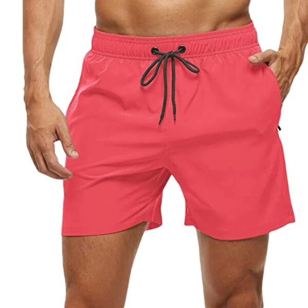 Fashion Beach Shorts Elastic Closure Men's Swim Trunks Quick Dry Beach Shorts With Zipper Pockets - Image 9