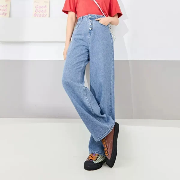 SEMIR Jeans denim Women Cotton Wide Leg Pants High Waist Slim New Loose Ladies Trousers Ins Tide Spring Casual Pants - Image 4