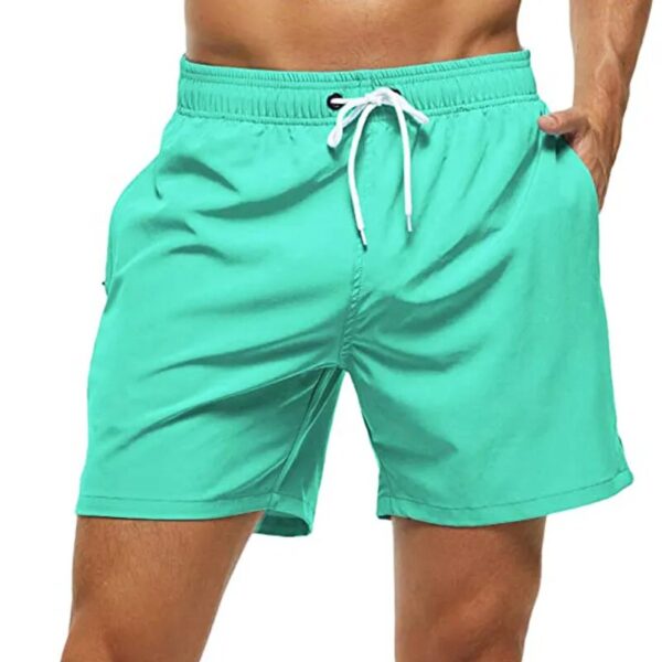 Fashion Beach Shorts Elastic Closure Men's Swim Trunks Quick Dry Beach Shorts With Zipper Pockets - Image 8
