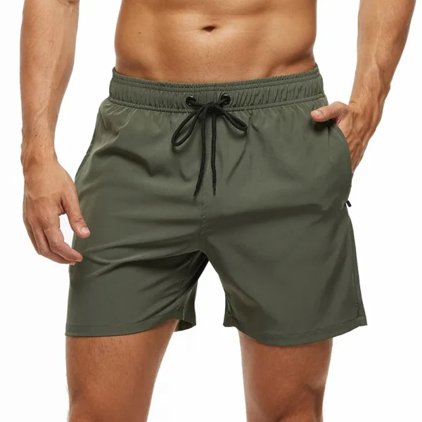 Escatch Brand 2023 Men's Stretch Swim Trunks Quick Dry Beach Shorts With Zipper Pockets and Mesh Lining - Image 7