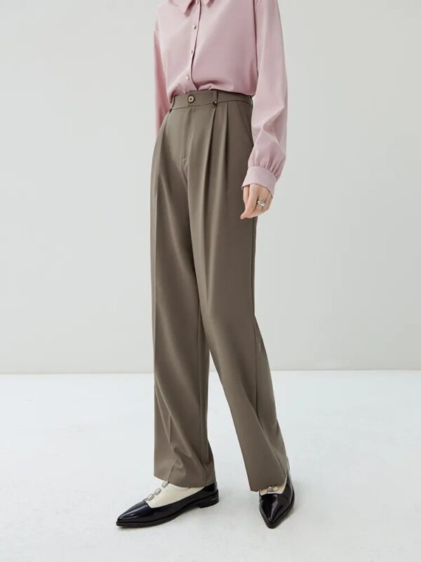 FSLE Fashionable City Straight Suit Pants for Female Autumn 2023 New Casual Commuter Style All-match Full-length Pants Women - Image 2