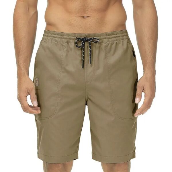 Summer Men's Solid Shorts Lightweight Breathable Quick Dry Athletic Pants With 5 Pockets High Quality Elastic Waist Beach Shorts - Image 3