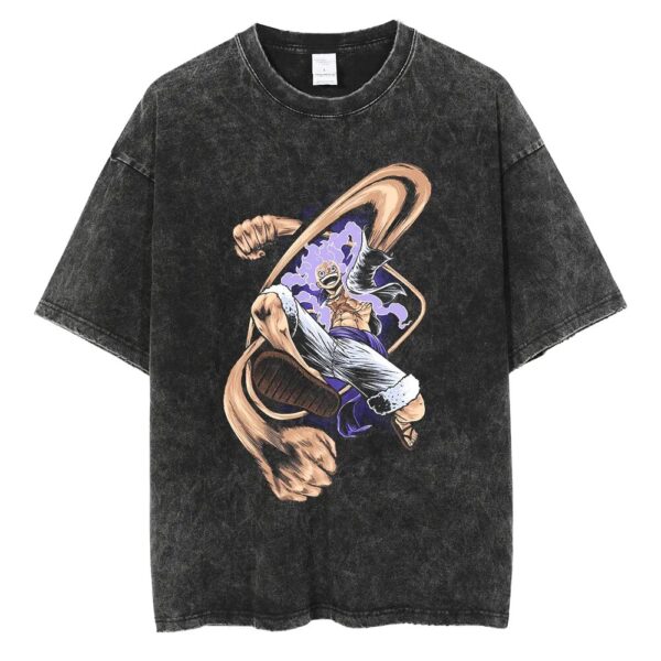 Men Washed T Shirt Streetwear Anime ONE PIECE Graphic Print T-Shirt Unisex Vintage Anime Tops Cotton Summer Short Sleeve Tshirt - Image 31
