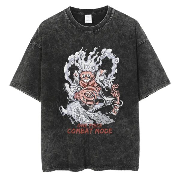 Men Washed T Shirt Streetwear Anime ONE PIECE Graphic Print T-Shirt Unisex Vintage Anime Tops Cotton Summer Short Sleeve Tshirt - Image 9