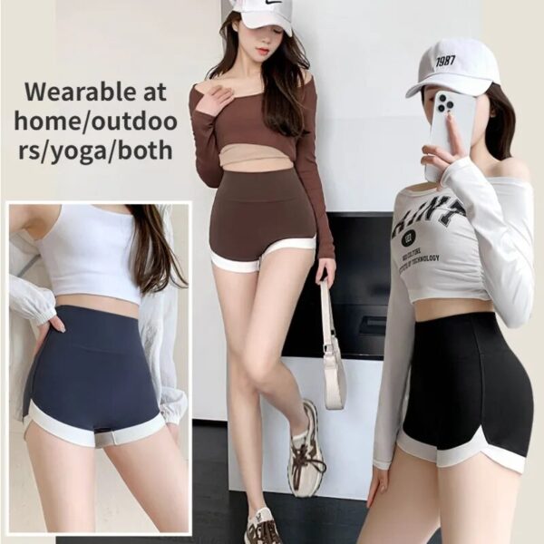 Triple Seamless Shark Pants WomenWearing Yoga Thin Color Contrast Shorts SummerOuterwear Leggings HighWaisted BarbieSafety Pants - Image 6