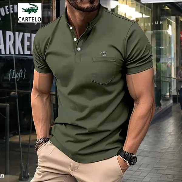 Leisure sports new short-sleeved Polo shirt men's hot sales stand collar daily pullover summer fashion men's clothing - Image 7