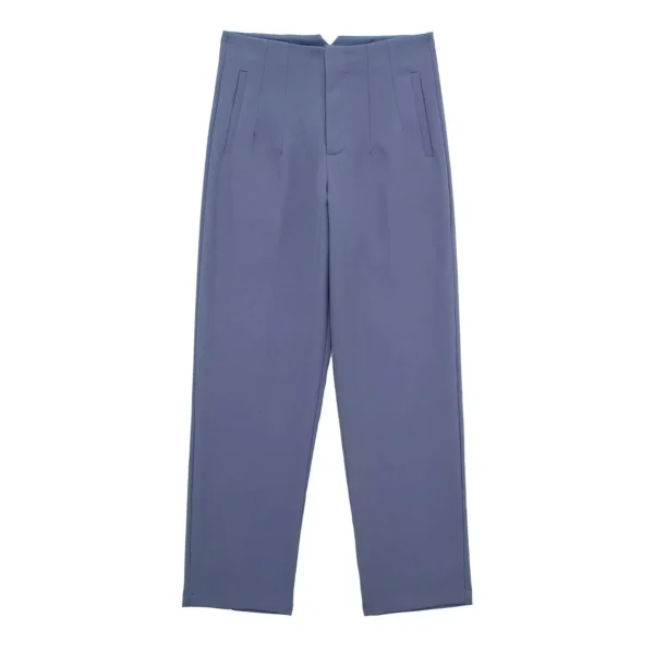 KONDALA Women Light Blue Chic Fashion Office Wear Straight Pants Vintage High Waist Zipper Fly Female Trousers Fashion 2023 - Image 34