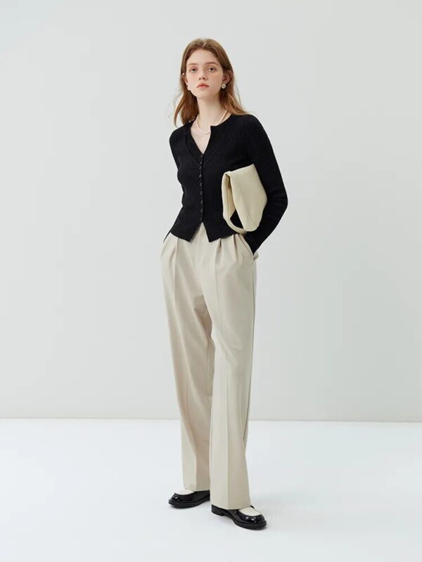 FSLE Fashionable City Straight Suit Pants for Female Autumn 2023 New Casual Commuter Style All-match Full-length Pants Women - Image 3