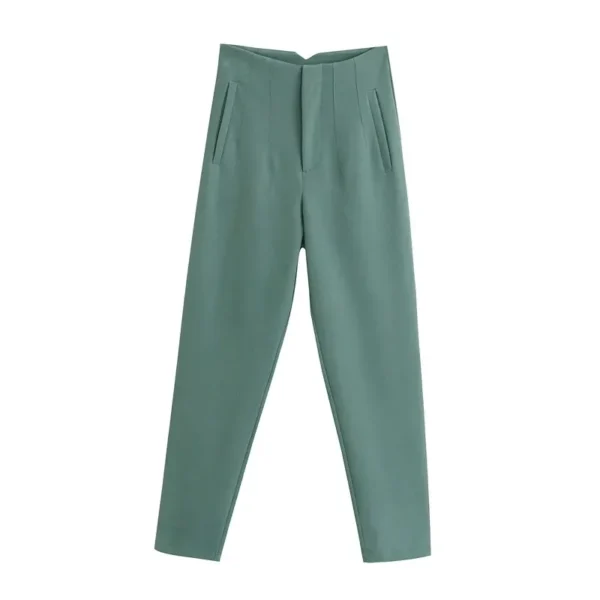 KONDALA Women Light Blue Chic Fashion Office Wear Straight Pants Vintage High Waist Zipper Fly Female Trousers Fashion 2023 - Image 14