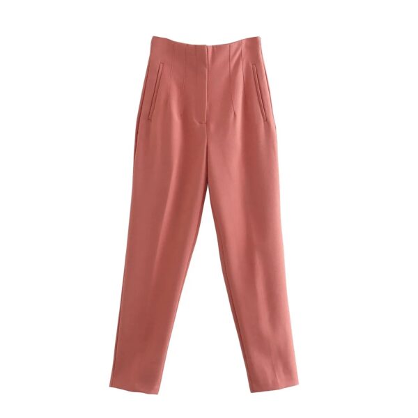 KONDALA Women Light Blue Chic Fashion Office Wear Straight Pants Vintage High Waist Zipper Fly Female Trousers Fashion 2023 - Image 17