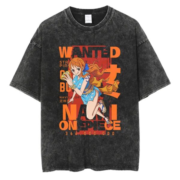 Men Washed T Shirt Streetwear Anime ONE PIECE Graphic Print T-Shirt Unisex Vintage Anime Tops Cotton Summer Short Sleeve Tshirt - Image 26
