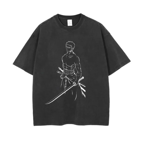 Men Washed T Shirt Streetwear Anime ONE PIECE Graphic Print T-Shirt Unisex Vintage Anime Tops Cotton Summer Short Sleeve Tshirt - Image 37