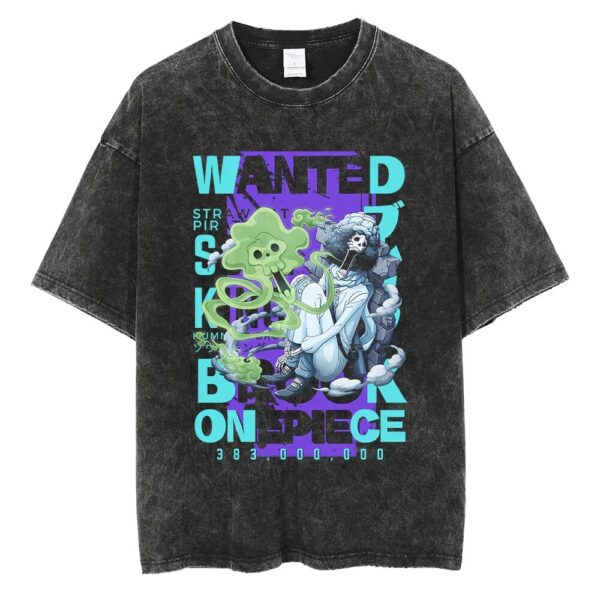 Men Washed T Shirt Streetwear Anime ONE PIECE Graphic Print T-Shirt Unisex Vintage Anime Tops Cotton Summer Short Sleeve Tshirt - Image 27