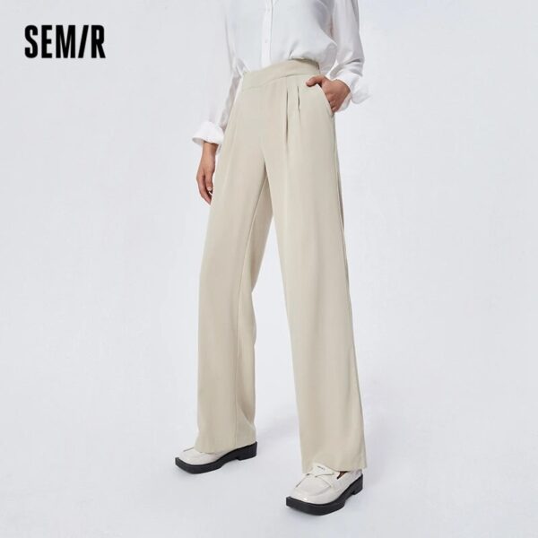 Semir Casual Pants Women Easy-Care Suit Pants 2023 Spring New Leg Length Plain Wide Leg Pants Commuting - Image 2
