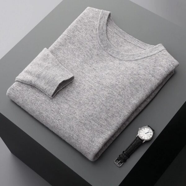 Zocept 100% Merino Wool Sweater Men's Round Neck Thickened Tops Autumn Winter New Soft Warm Casual Solid Color Knitted Pullover - Image 13