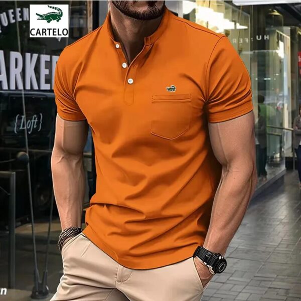 Leisure sports new short-sleeved Polo shirt men's hot sales stand collar daily pullover summer fashion men's clothing - Image 4