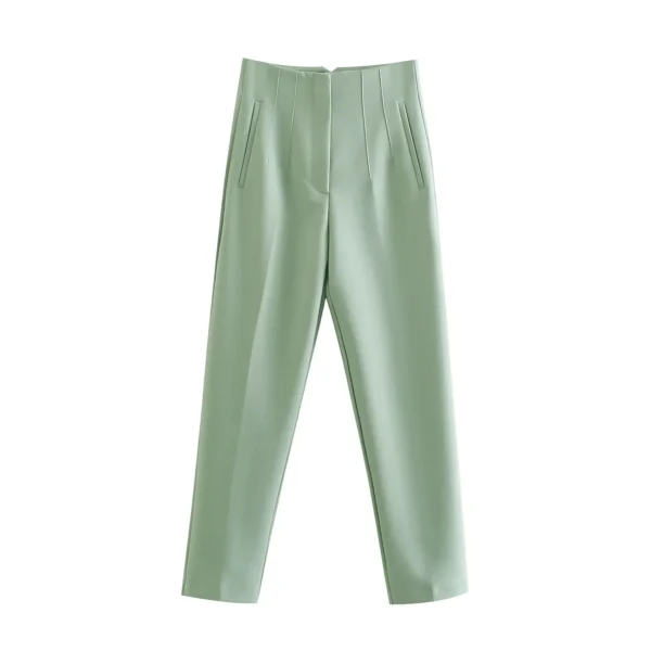 KONDALA Women Light Blue Chic Fashion Office Wear Straight Pants Vintage High Waist Zipper Fly Female Trousers Fashion 2023 - Image 37