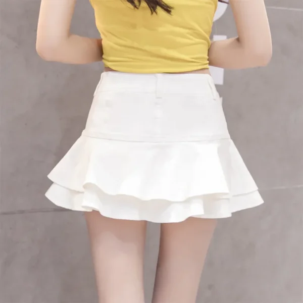 Vintage Denim Mini Skirts Women Summer Sexy Solid Colour Ball Gown Skirts Jeans Female Casual Pocket Slim A-line Mini Skirts - Image 4