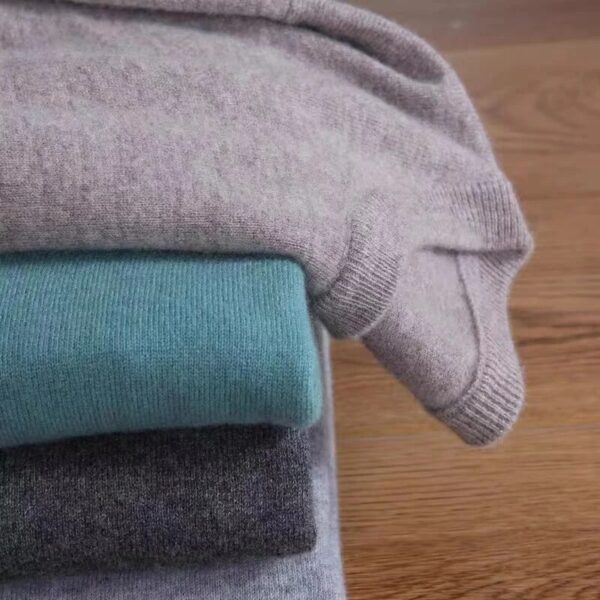 Zocept 100% Merino Wool Sweater Men's Round Neck Thickened Tops Autumn Winter New Soft Warm Casual Solid Color Knitted Pullover - Image 2