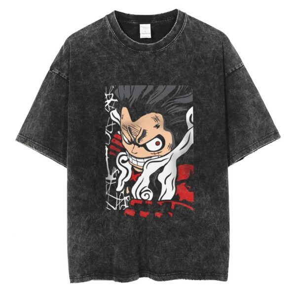 Men Washed T Shirt Streetwear Anime ONE PIECE Graphic Print T-Shirt Unisex Vintage Anime Tops Cotton Summer Short Sleeve Tshirt - Image 18