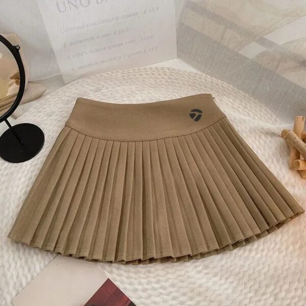 Women's High Waist Pleated Golf Skirt, Safety Pants, Sports Pockets, Line A Skirt for Ladies, Elastic, High Quality, Summer - Image 3