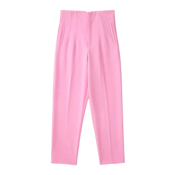 KONDALA Women Light Blue Chic Fashion Office Wear Straight Pants Vintage High Waist Zipper Fly Female Trousers Fashion 2023 - Image 20
