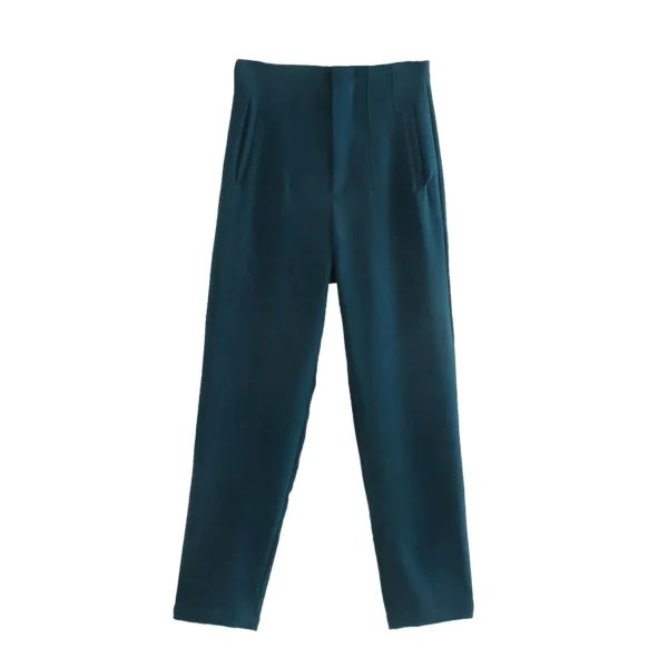 KONDALA Women Light Blue Chic Fashion Office Wear Straight Pants Vintage High Waist Zipper Fly Female Trousers Fashion 2023 - Image 25