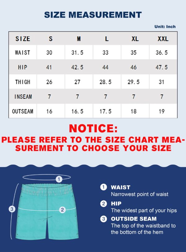 SURFCUZ Mens Swim Shorts Quick Dry Beach Board Shorts with Mesh Lining and Pockets Summer Surfing Swim Trunks Swimwear for Men - Image 6