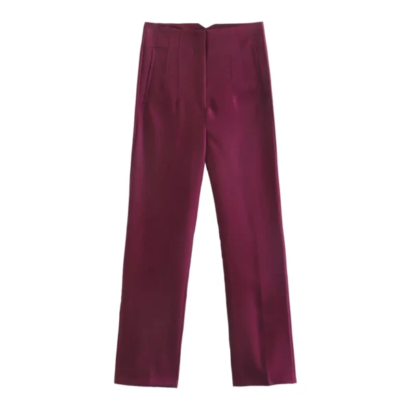 KONDALA Women Light Blue Chic Fashion Office Wear Straight Pants Vintage High Waist Zipper Fly Female Trousers Fashion 2023 - Image 24