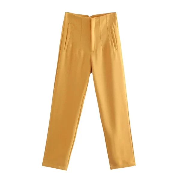 KONDALA Women Light Blue Chic Fashion Office Wear Straight Pants Vintage High Waist Zipper Fly Female Trousers Fashion 2023 - Image 12