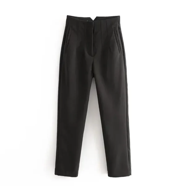 KONDALA Women Light Blue Chic Fashion Office Wear Straight Pants Vintage High Waist Zipper Fly Female Trousers Fashion 2023 - Image 8
