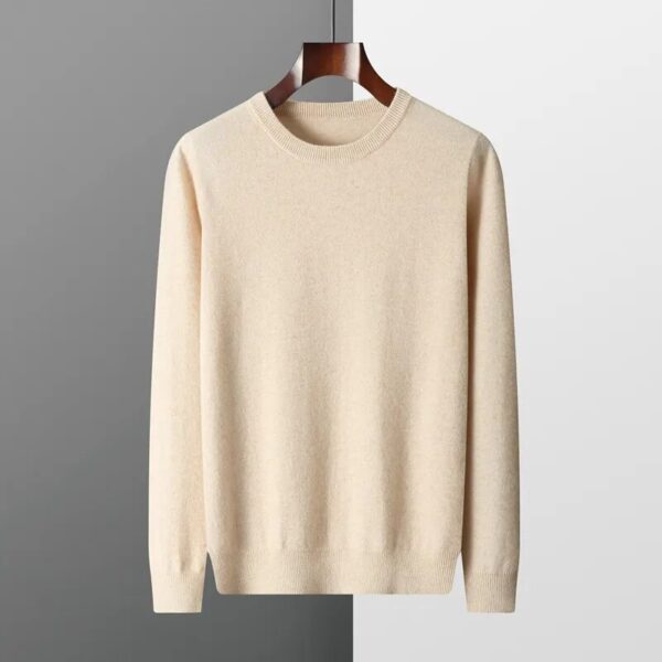 Zocept 100% Merino Wool Sweater Men's Round Neck Thickened Tops Autumn Winter New Soft Warm Casual Solid Color Knitted Pullover - Image 5