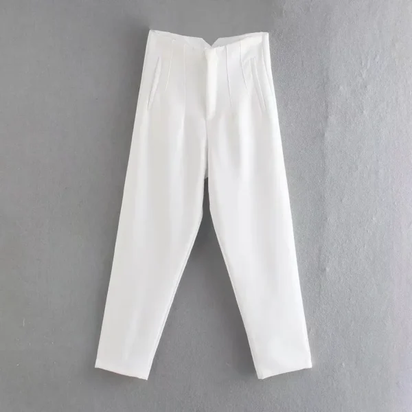 KONDALA Women Light Blue Chic Fashion Office Wear Straight Pants Vintage High Waist Zipper Fly Female Trousers Fashion 2023 - Image 27