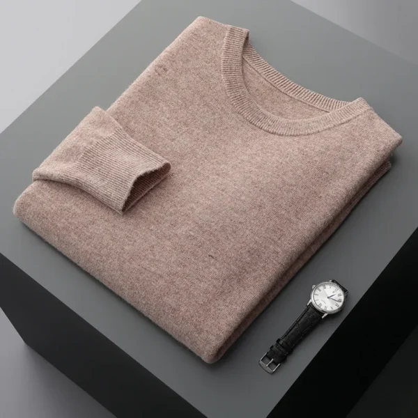 Zocept 100% Merino Wool Sweater Men's Round Neck Thickened Tops Autumn Winter New Soft Warm Casual Solid Color Knitted Pullover - Image 14