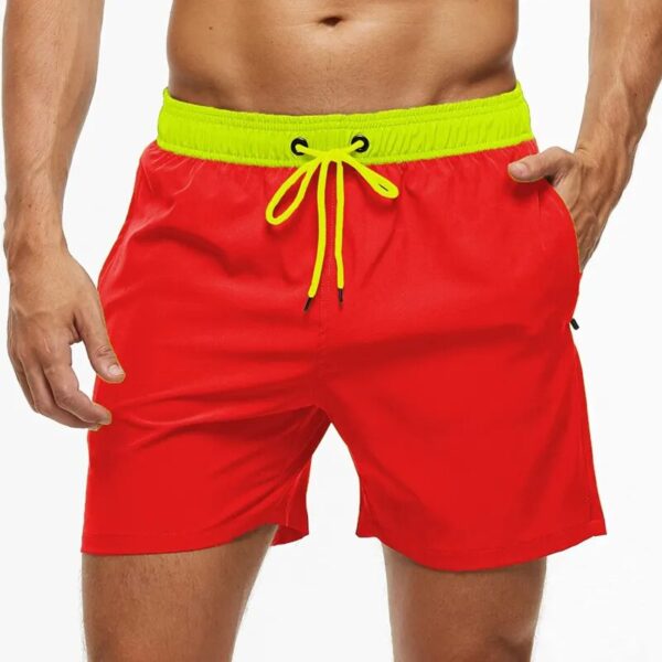 Fashion Beach Shorts Elastic Closure Men's Swim Trunks Quick Dry Beach Shorts With Zipper Pockets - Image 22