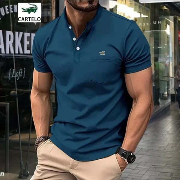Leisure sports new short-sleeved Polo shirt men's hot sales stand collar daily pullover summer fashion men's clothing - Image 8
