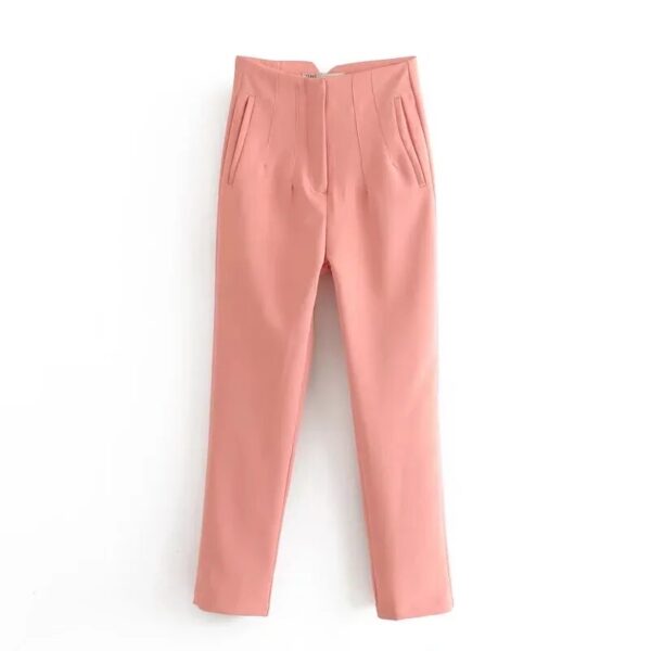 KONDALA Women Light Blue Chic Fashion Office Wear Straight Pants Vintage High Waist Zipper Fly Female Trousers Fashion 2023 - Image 39