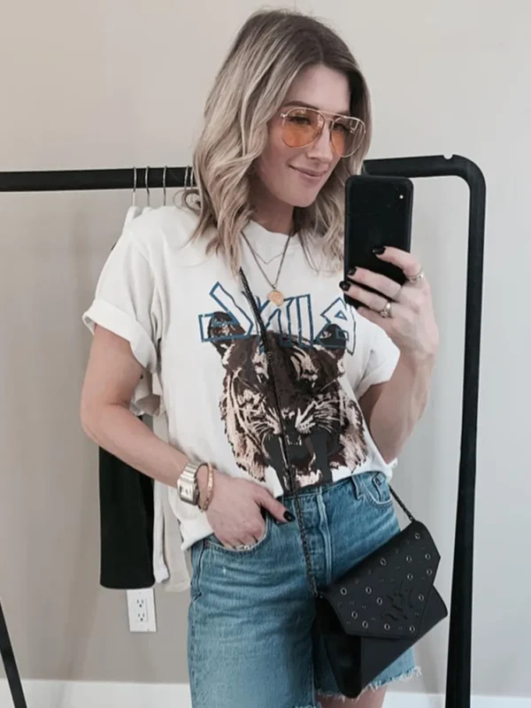 Tiger Graphic T-Shirts for Women 2023 Casual Letter Printed Vintage Tee Shirt Female Fashion Tees Tops Shirts Summer Clothes - Image 4