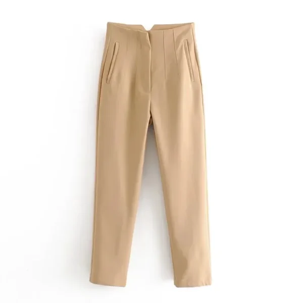 KONDALA Women Light Blue Chic Fashion Office Wear Straight Pants Vintage High Waist Zipper Fly Female Trousers Fashion 2023 - Image 18