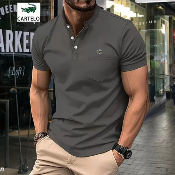 Leisure sports new short-sleeved Polo shirt men's hot sales stand collar daily pullover summer fashion men's clothing - Image 10