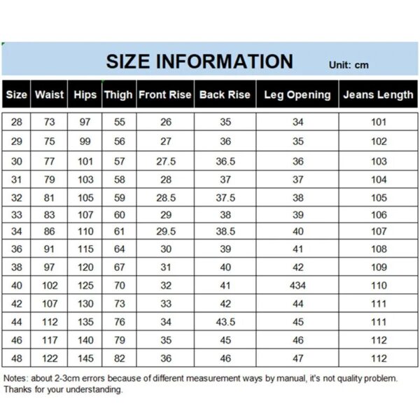 Cargo Jeans Men Elastic Plus Size 48 46 44 42 High Waist Trousers Straight Work Pants Casual Stretched Black Denim Streetwear - Image 6