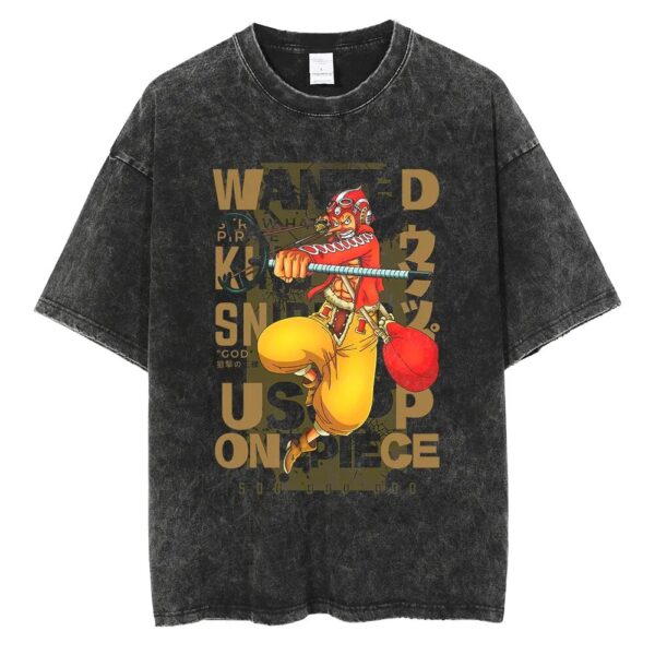 Men Washed T Shirt Streetwear Anime ONE PIECE Graphic Print T-Shirt Unisex Vintage Anime Tops Cotton Summer Short Sleeve Tshirt - Image 25