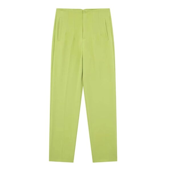 KONDALA Women Light Blue Chic Fashion Office Wear Straight Pants Vintage High Waist Zipper Fly Female Trousers Fashion 2023 - Image 35