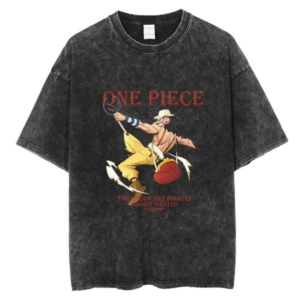 Men Washed T Shirt Streetwear Anime ONE PIECE Graphic Print T-Shirt Unisex Vintage Anime Tops Cotton Summer Short Sleeve Tshirt - Image 14