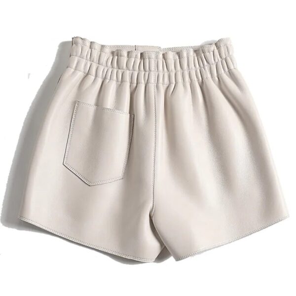 Leather Skirt Shorts For Women 2023 Korean Harajuku High Waist Pocket Single Breasted  A-line Pants Lady White Casual Skorts - Image 2