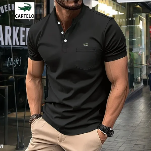 Leisure sports new short-sleeved Polo shirt men's hot sales stand collar daily pullover summer fashion men's clothing - Image 9